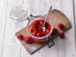 Raspberry and mango spread