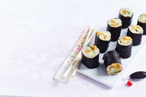 Vegan nori sushi with cauliflower rice