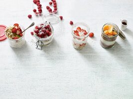 Four different kinds of overnight oats