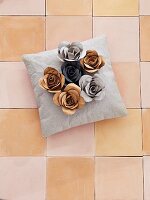 DIY roses made of vegan leather