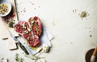 Marinated T-bone steak