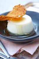 Panna Cotta with honey and a tuile biscuit