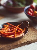Caramelized carrots in bowl