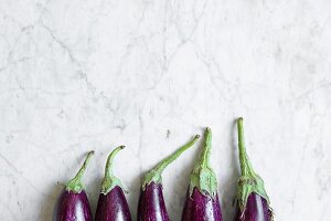 Eggplants in a row