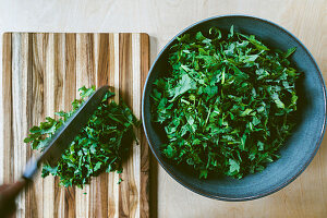 Finely chopped black kale