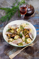 Herring salad with eggplant