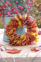 Wreath Of Colorful Autumn Leaves