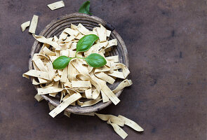 Herb tagliatelle with basil