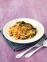Sweet potato noodles with a creamy chard sauce