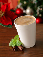 A hot chocolate with mint