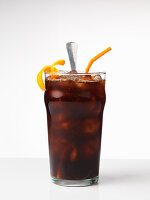 Iced coffee with oranges