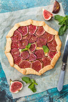 Homemade figs galette made with fresh organic figs