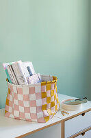 A DIY storage basket made of leather