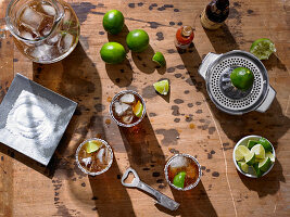 Michelada (Beer mixed with fresh lime juice, Tabasco, Worcestershire and soy sauces)