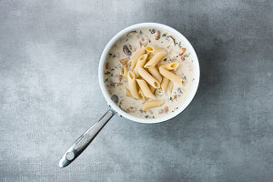 Short pasta is best with a think, creamy sauce