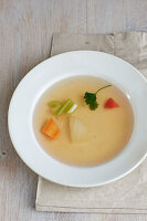 Clear vegetable broth