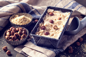 Homemade hazelnut ice cream