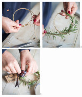Instructions for making a rosemary circlet