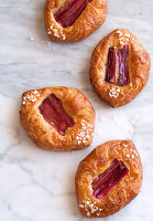 Rhubarb Danish pastries