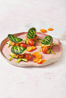 Zucchini-Schildkröten mit Gemüsefrikadellen
