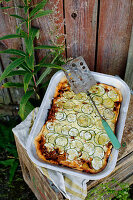 Lamb and courgette tart