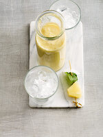 Pineapple and nectarine colada with coconut milk