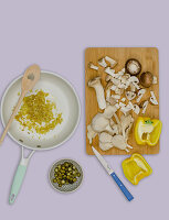 Ingredients for a mushroom sauce