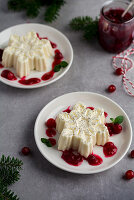 Panna cotta with a berry sauce