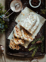 Marzipan Stollen with dried cherries