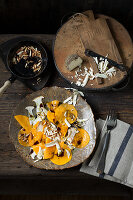 Pumpkin and mushroom carpaccio