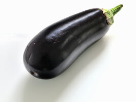 An eggplant on a white background