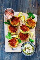 Vegetable pancakes with fresh herbs