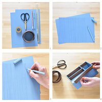 Instructions for making a desk organiser decorated with edging strip