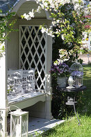 Arbour bench in spring