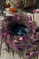 Wreath of budding heather and coral bead
