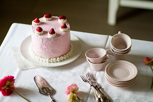 Birthday strawberry cake