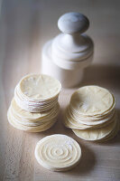 Typical Italian pasta shape called corzetti