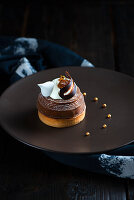 A chocolate and chetnut puree patisserie