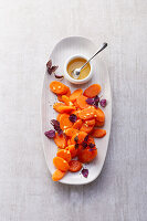 Carrot vegetables with ginger and maple syrup