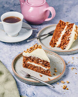 Carrot and walnut cake for afternoon tea