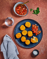 Cheese croquettes and salsa