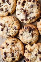 Vegan chocolate chip cookies with almonds