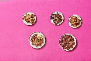 Five waffle dishes