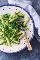 Penne with wild garlic (ramp)