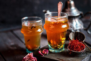 Indian saffron tea (Kahwa Kashmiri)