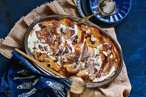 Masala chai brioche pudding
