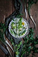 Spring focaccia with herbs