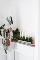 DIY candle holder for Advent with Christmas decor