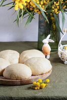 Yeast dough balls for Mona de Pascua (Traditional Easter pastry, Italy and Spain)