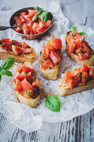 Bruschetta with basil